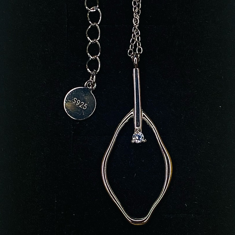 SiiZU SILVER  Cubic Zirconia Pendant Necklace